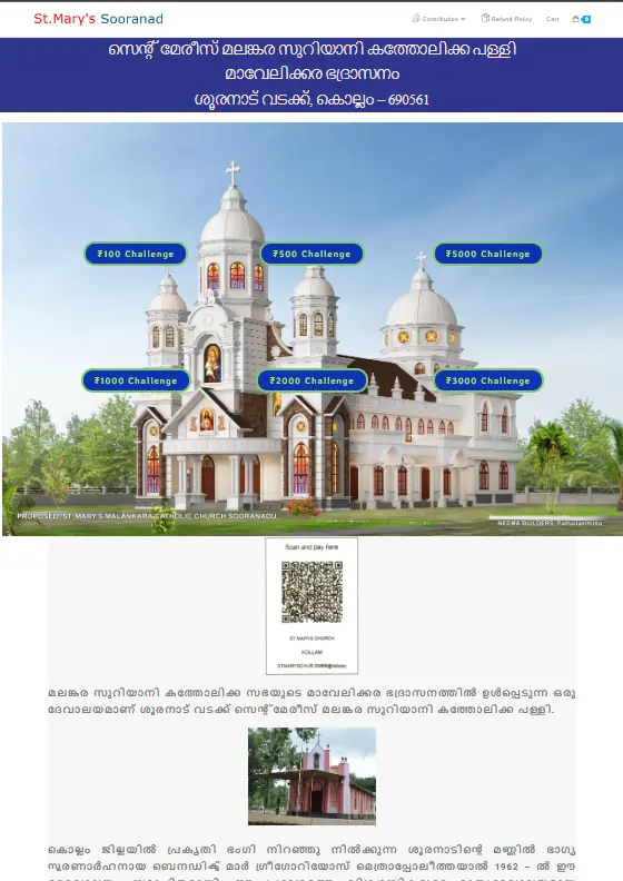 Website of St Mary's Church Sooranad