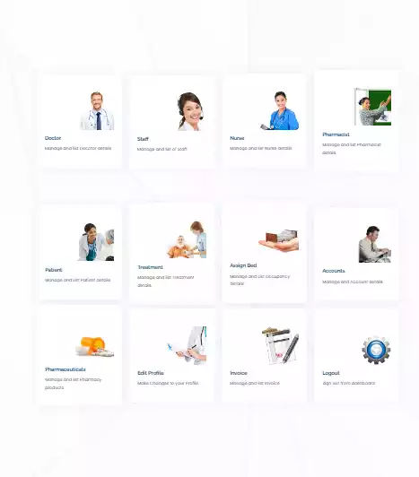 Dashboard of Hospital Management Software